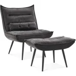 Wingback Accent Chair with Ottoman