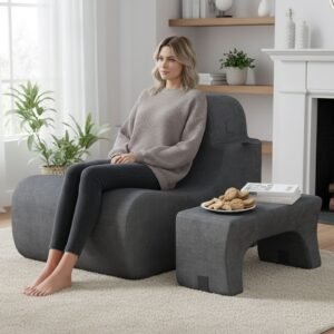 Gray boneless floor chair lifestyle view