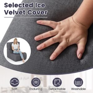 Soft removable fabric cover on boneless floor chair