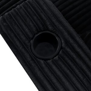 Built-in cup holder on black corduroy chaise sleeper chair