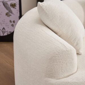 110 inch curved boneless modular sofa — white chenille