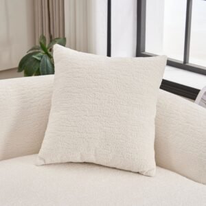 110 inch curved boneless modular sofa — white chenille