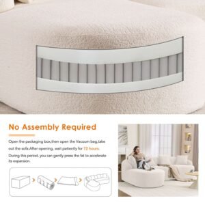 Boneless sectional sofa no-assembly and 72-hour expansion instructions