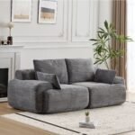 84" Modular Corduroy Compressed Sofa