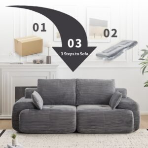 84 inch modular corduroy compressed sofa