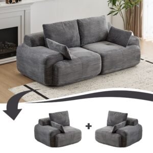 84 inch modular corduroy compressed sofa