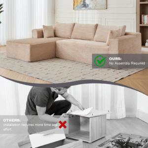 Compressed modular sectional setup with no assembly required