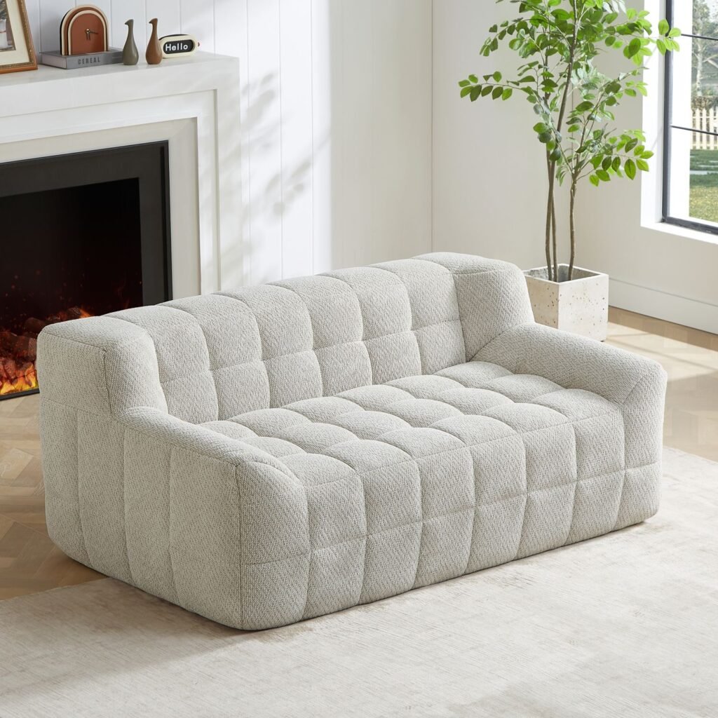 Modular Sofas Beige compressed 2-seat modular sofa in a living room