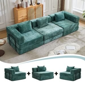 Green compressed modular convertible sofa bed alternate product view 3